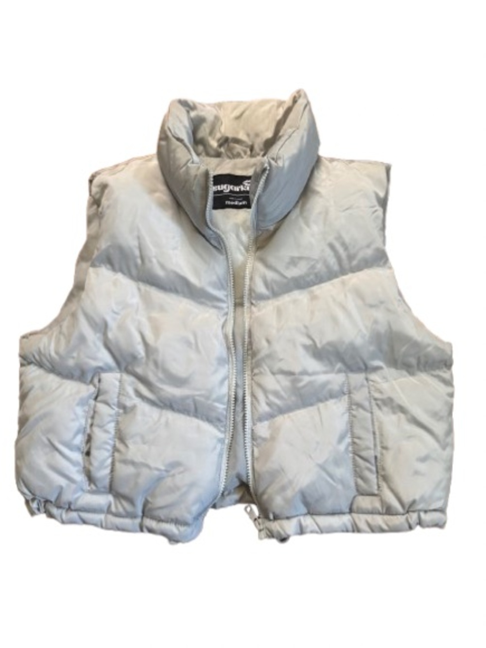 Sugarkiss Silver Cropped Puffer Vest